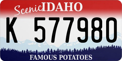 ID license plate K577980