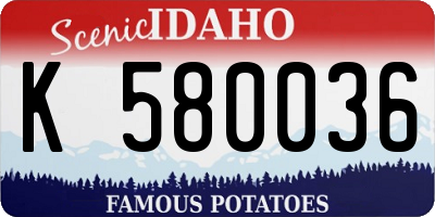 ID license plate K580036