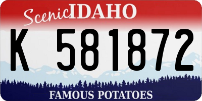 ID license plate K581872
