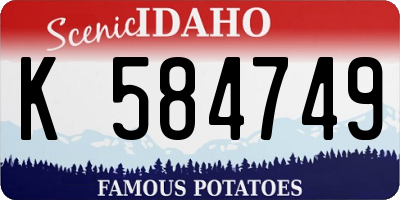 ID license plate K584749