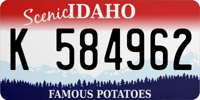 ID license plate K584962
