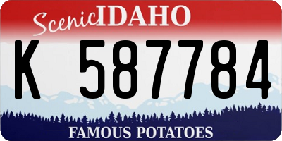 ID license plate K587784