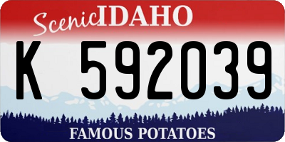 ID license plate K592039