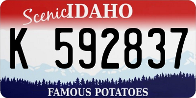 ID license plate K592837