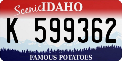 ID license plate K599362