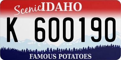 ID license plate K600190