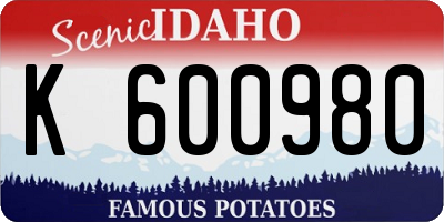ID license plate K600980