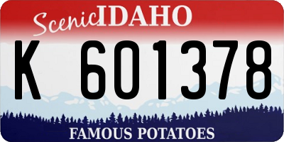 ID license plate K601378