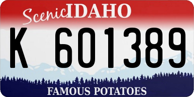 ID license plate K601389