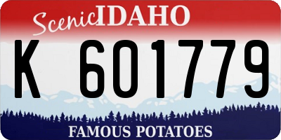 ID license plate K601779
