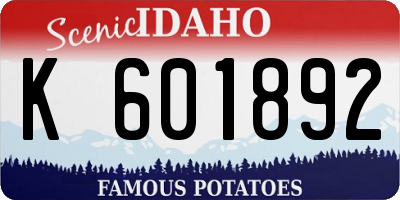 ID license plate K601892