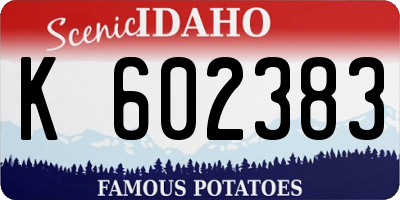 ID license plate K602383