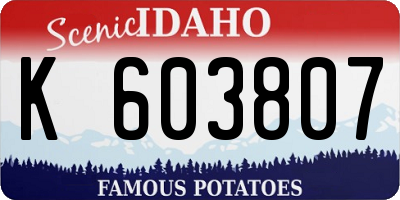 ID license plate K603807