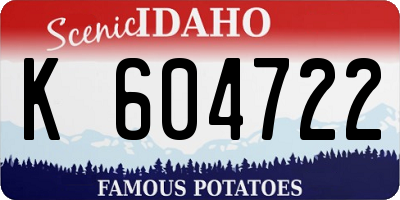 ID license plate K604722
