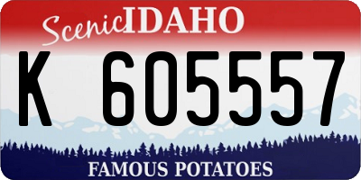 ID license plate K605557