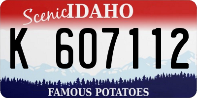 ID license plate K607112