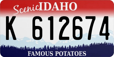 ID license plate K612674