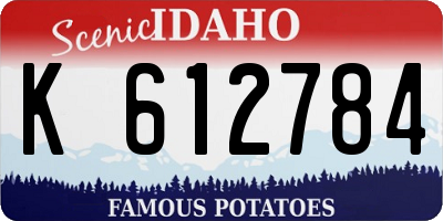 ID license plate K612784