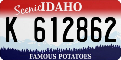 ID license plate K612862
