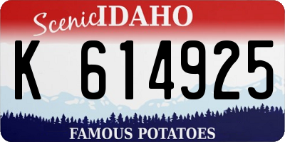 ID license plate K614925