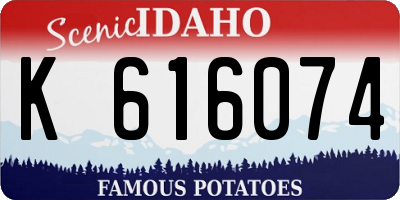 ID license plate K616074