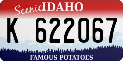 ID license plate K622067