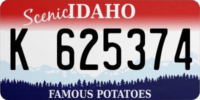 ID license plate K625374