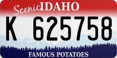 ID license plate K625758