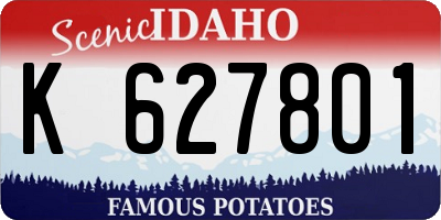 ID license plate K627801