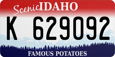 ID license plate K629092