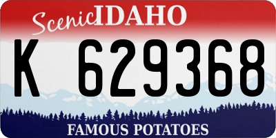 ID license plate K629368