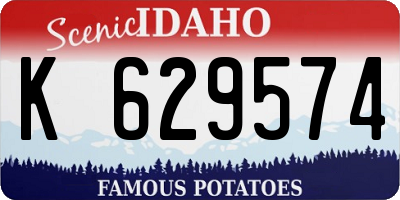 ID license plate K629574