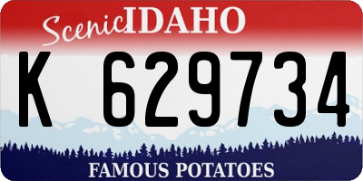 ID license plate K629734