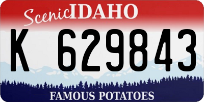 ID license plate K629843