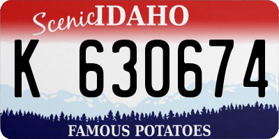 ID license plate K630674