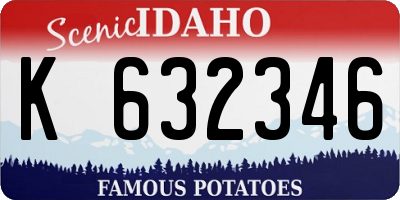 ID license plate K632346