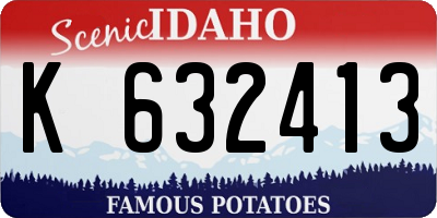 ID license plate K632413
