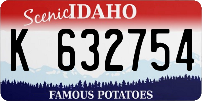 ID license plate K632754
