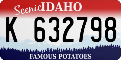 ID license plate K632798