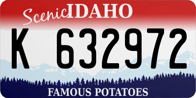 ID license plate K632972