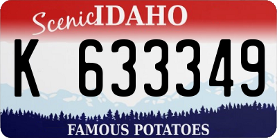 ID license plate K633349