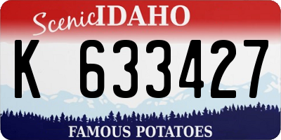 ID license plate K633427