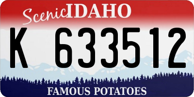 ID license plate K633512