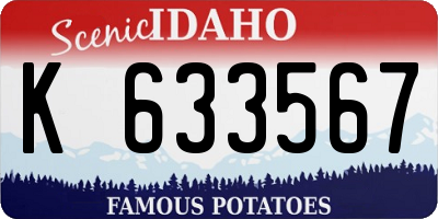 ID license plate K633567