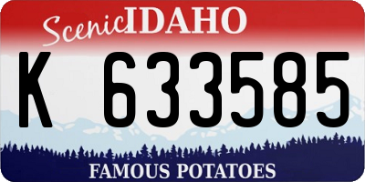 ID license plate K633585