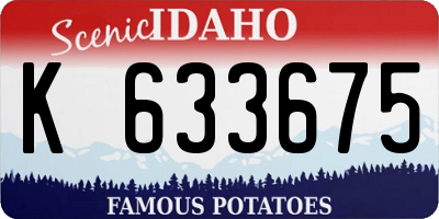 ID license plate K633675