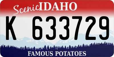 ID license plate K633729