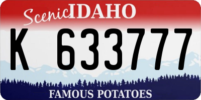 ID license plate K633777
