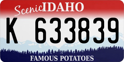 ID license plate K633839