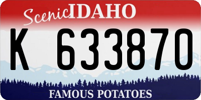 ID license plate K633870
